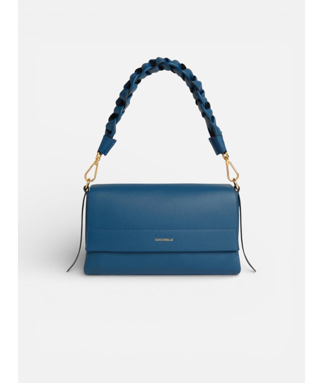 COCCINELLE Синяя кожаная сумка через плечо, фото 5