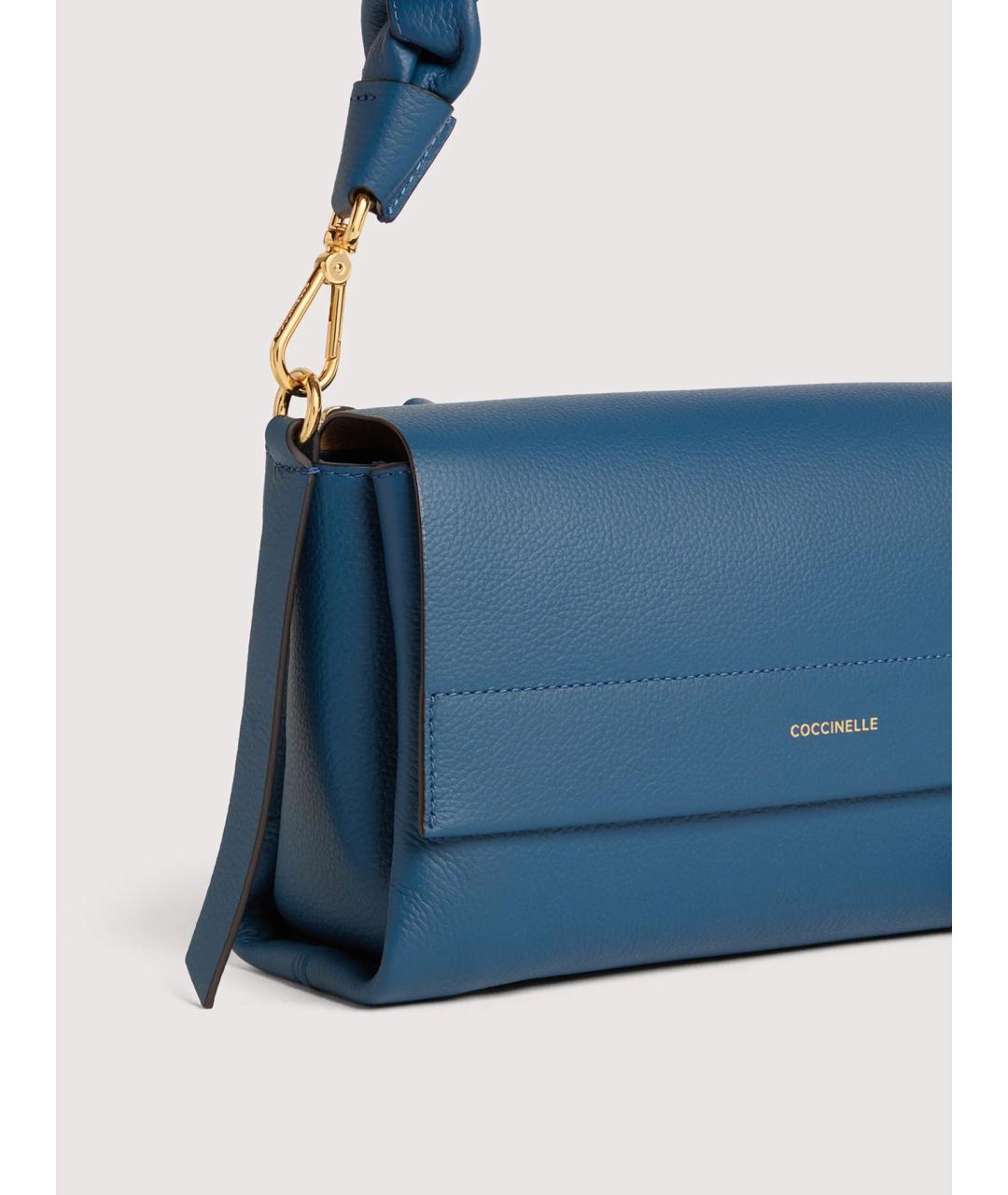 COCCINELLE Синяя кожаная сумка через плечо, фото 4