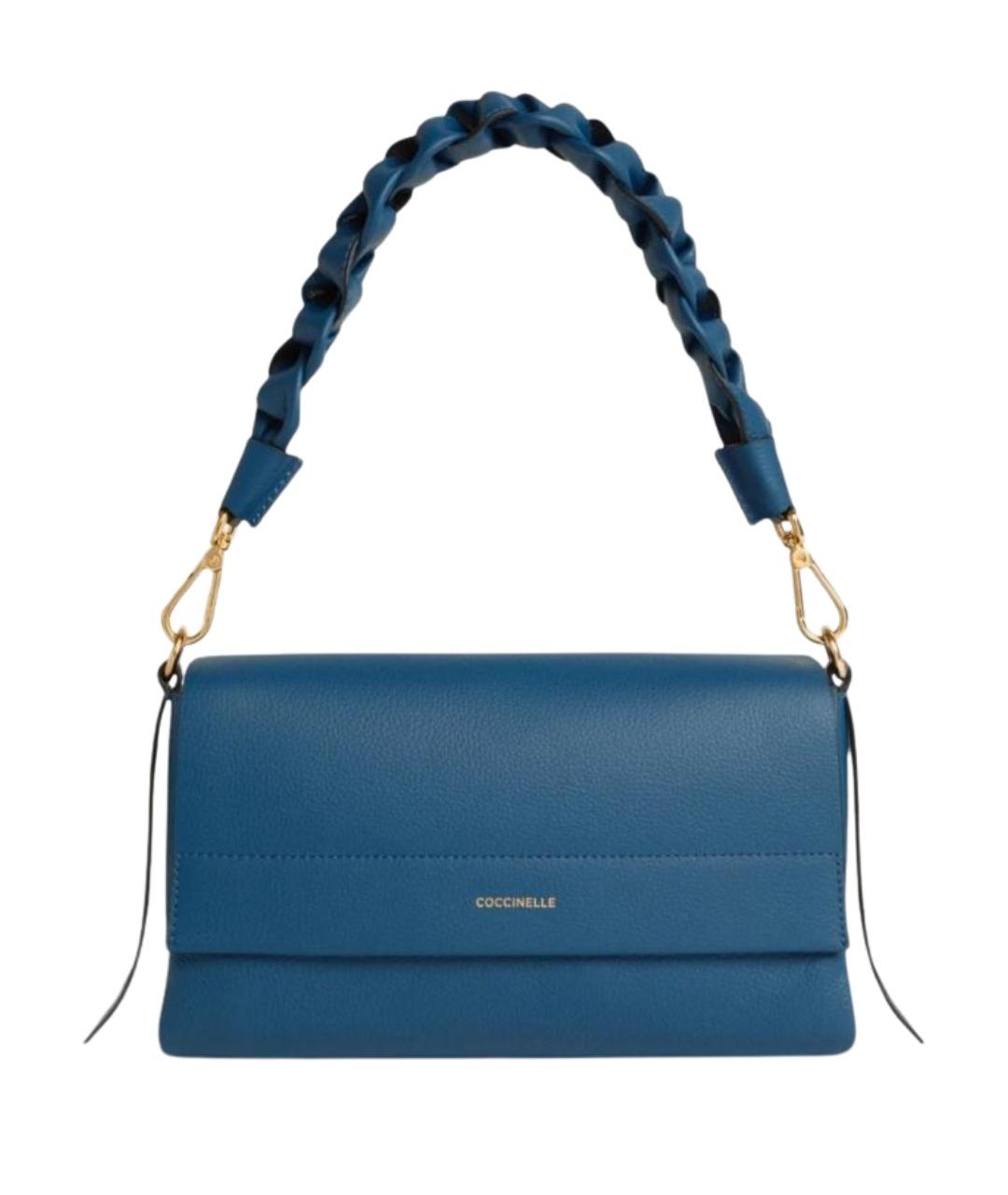 COCCINELLE Синяя кожаная сумка через плечо, фото 1