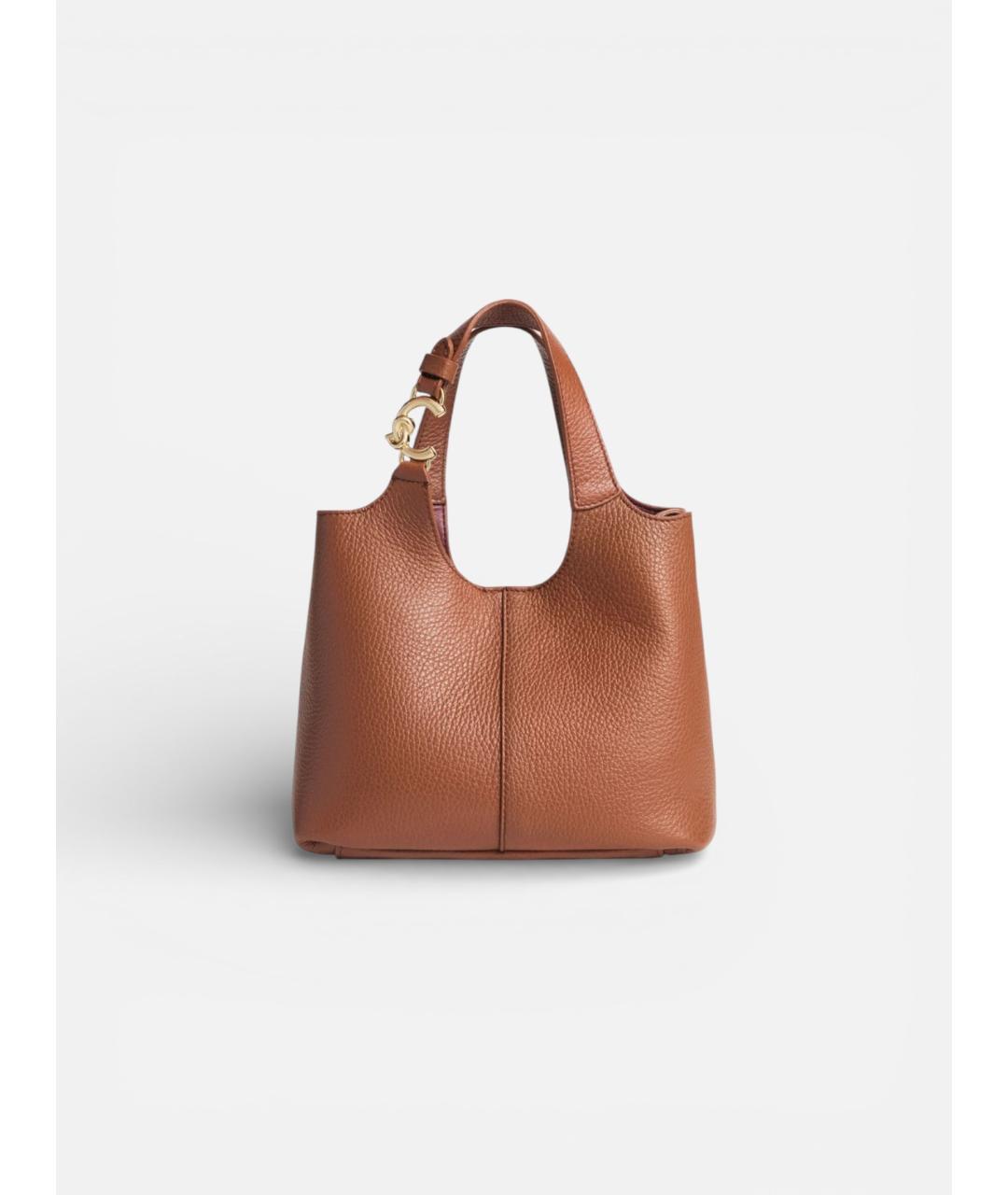 COCCINELLE Коричневая кожаная сумка тоут, фото 5