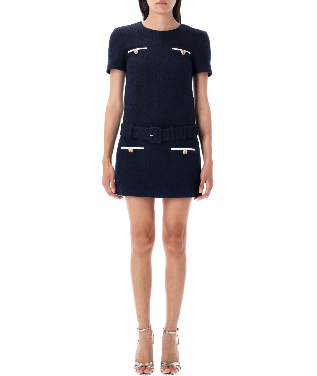 SELF-PORTRAIT Синее полиэстеровое коктейльное платье, фото 2