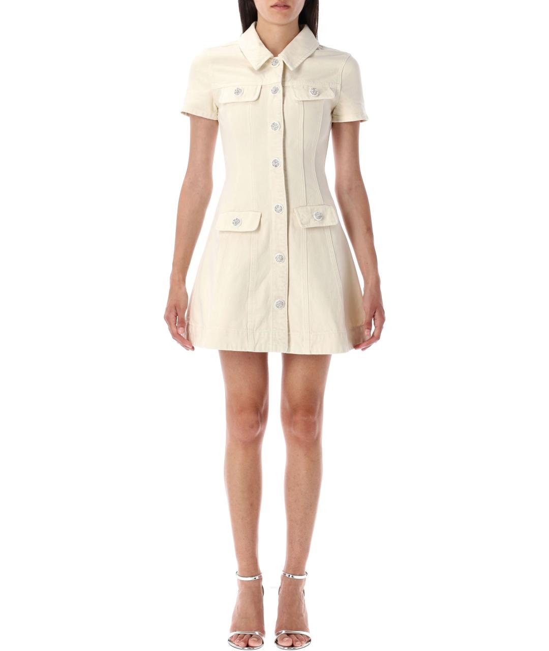 SELF-PORTRAIT Бежевое хлопковое повседневное платье, фото 2