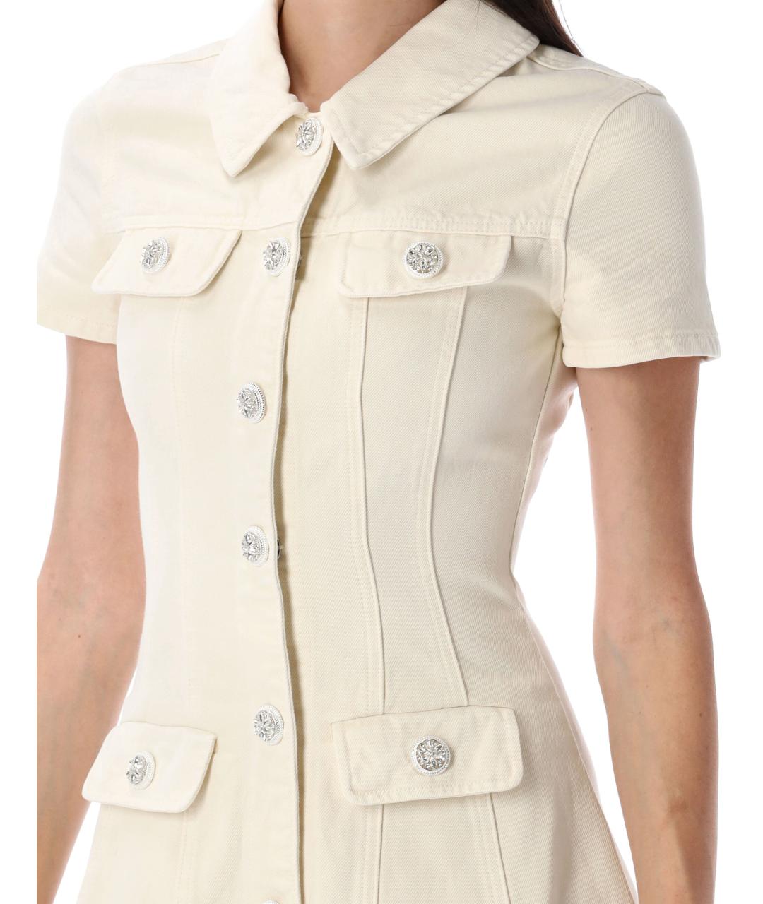 SELF-PORTRAIT Бежевое хлопковое повседневное платье, фото 4