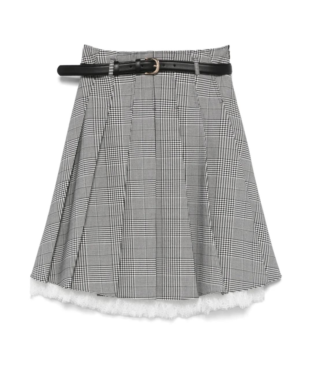 SELF-PORTRAIT Серая полиэстеровая юбка миди, фото 1