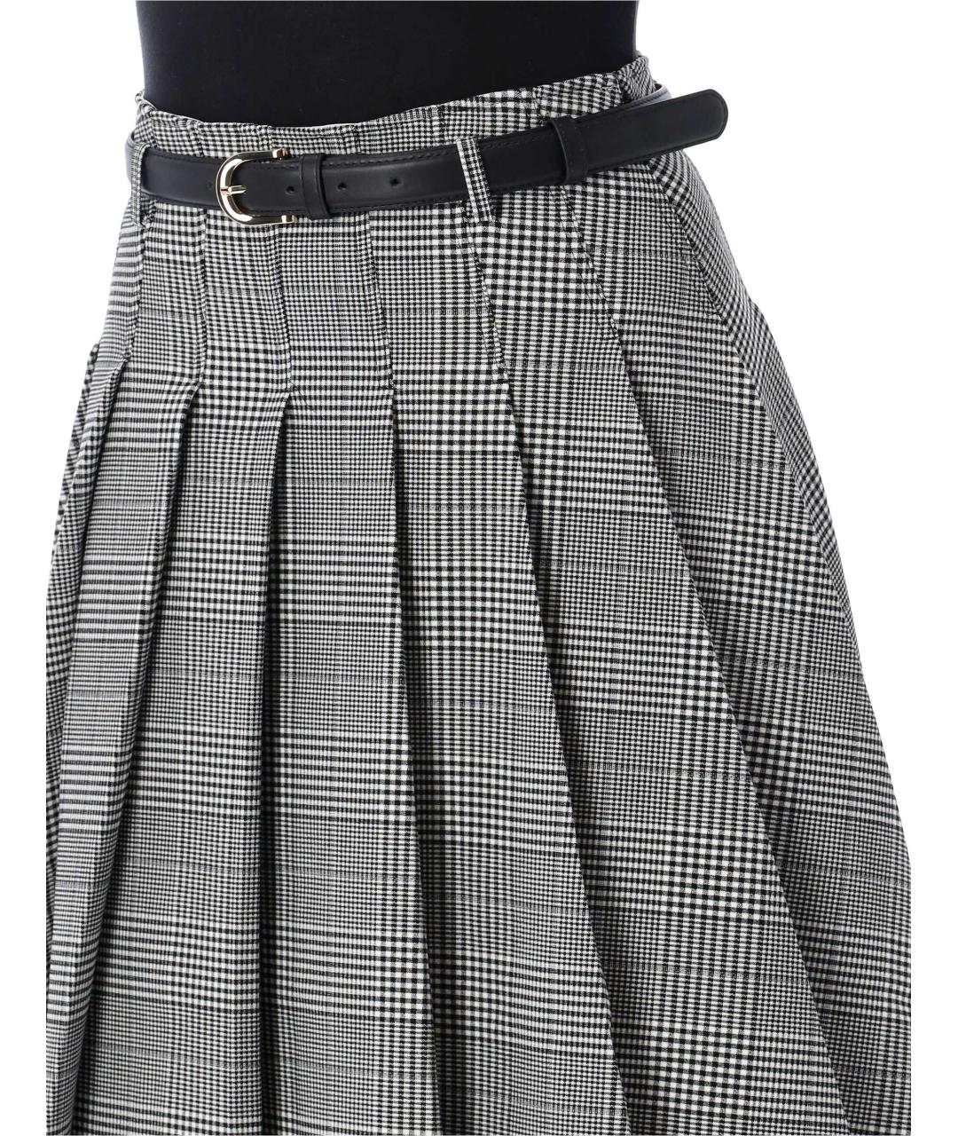 SELF-PORTRAIT Серая полиэстеровая юбка миди, фото 4