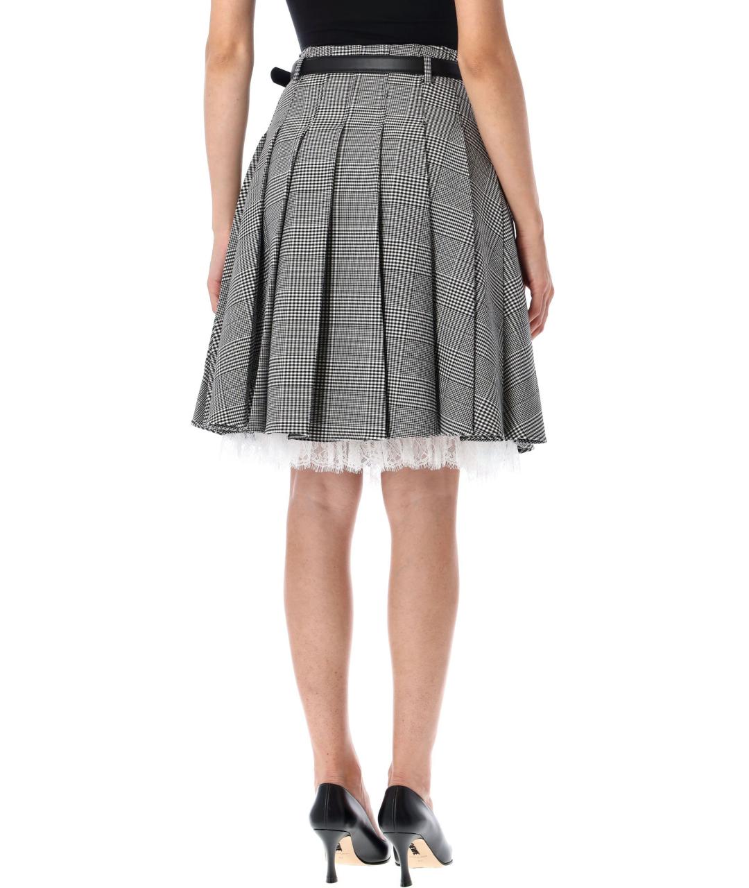 SELF-PORTRAIT Серая полиэстеровая юбка миди, фото 3