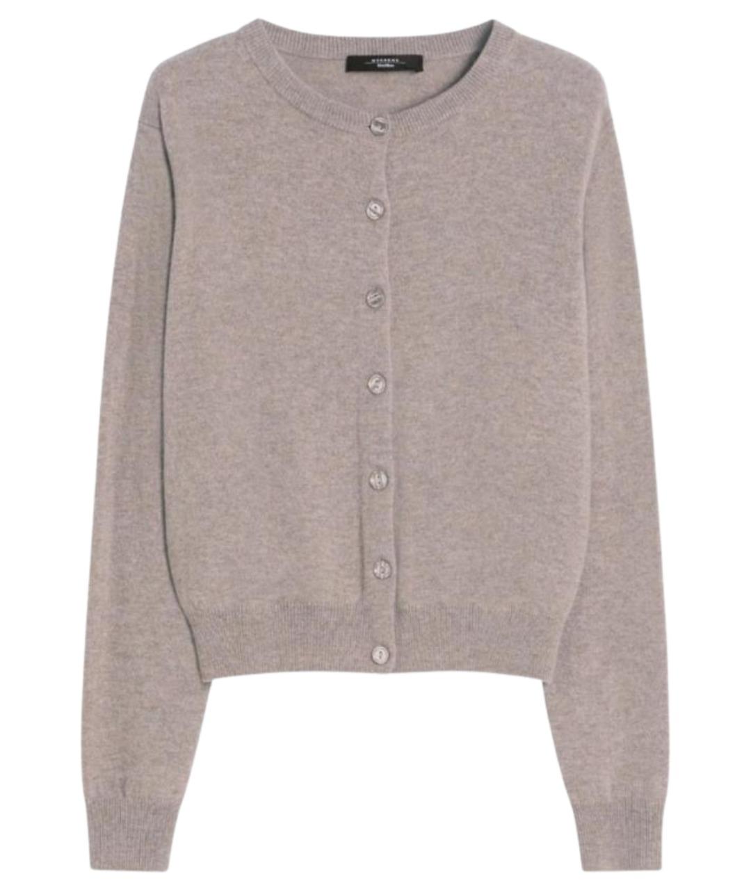 WEEKEND MAX MARA Серый шерстяной кардиган, фото 1