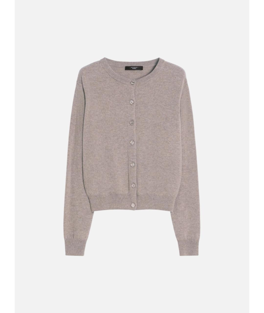 WEEKEND MAX MARA Серый шерстяной кардиган, фото 6