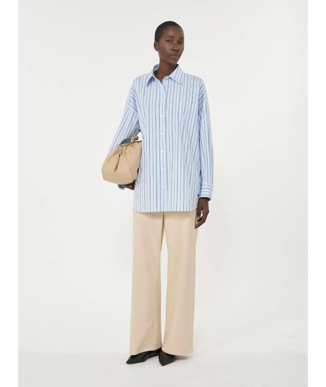 WEEKEND MAX MARA Голубая хлопковая рубашка, фото 2