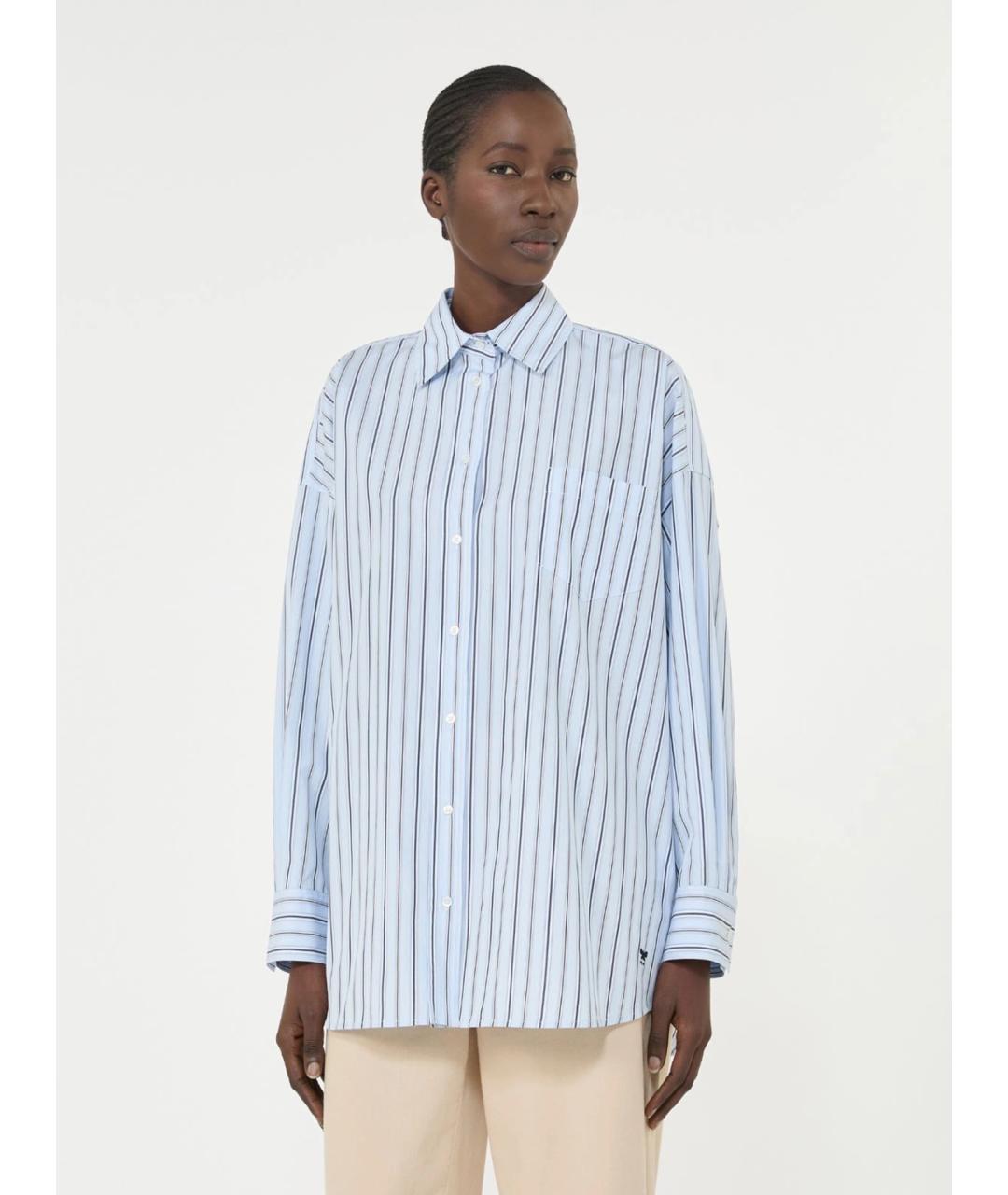 WEEKEND MAX MARA Голубая хлопковая рубашка, фото 3