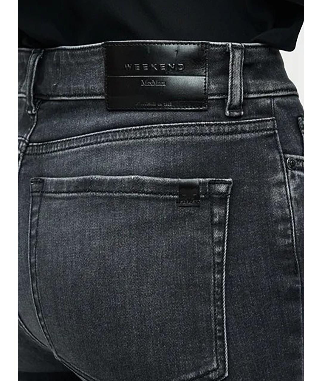 WEEKEND MAX MARA Черные хлопковые джинсы слим, фото 5