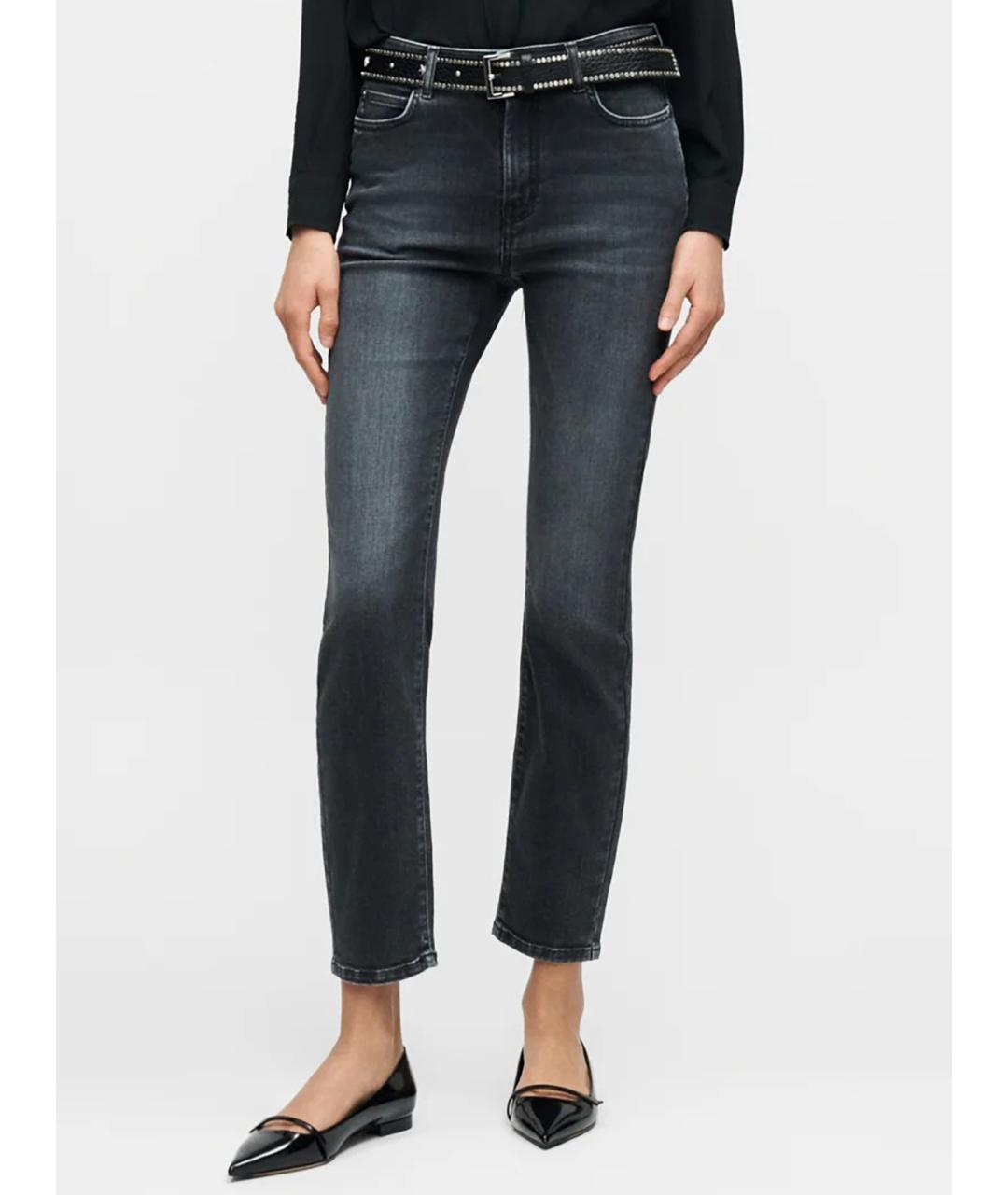 WEEKEND MAX MARA Черные хлопковые джинсы слим, фото 3