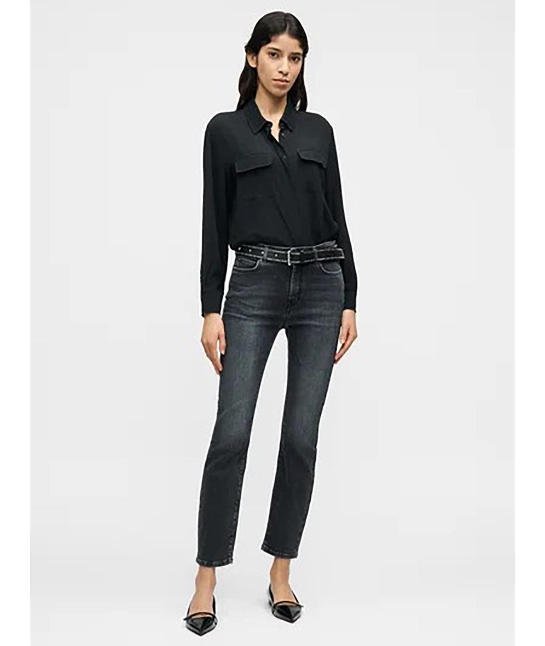 WEEKEND MAX MARA Черные хлопковые джинсы слим, фото 2