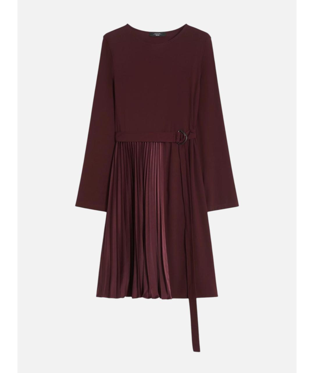 WEEKEND MAX MARA Бордовое полиамидовое повседневное платье, фото 5