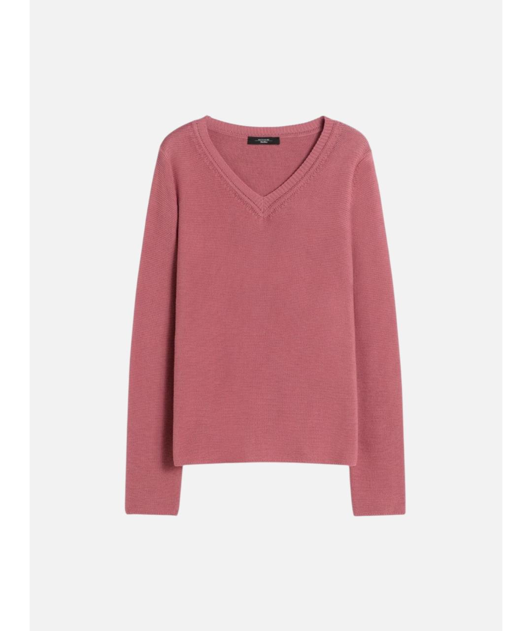 WEEKEND MAX MARA Розовый хлопковый джемпер / свитер, фото 6