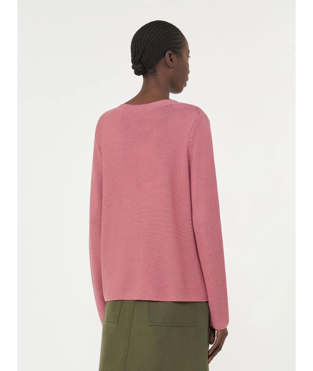WEEKEND MAX MARA Розовый хлопковый джемпер / свитер, фото 4