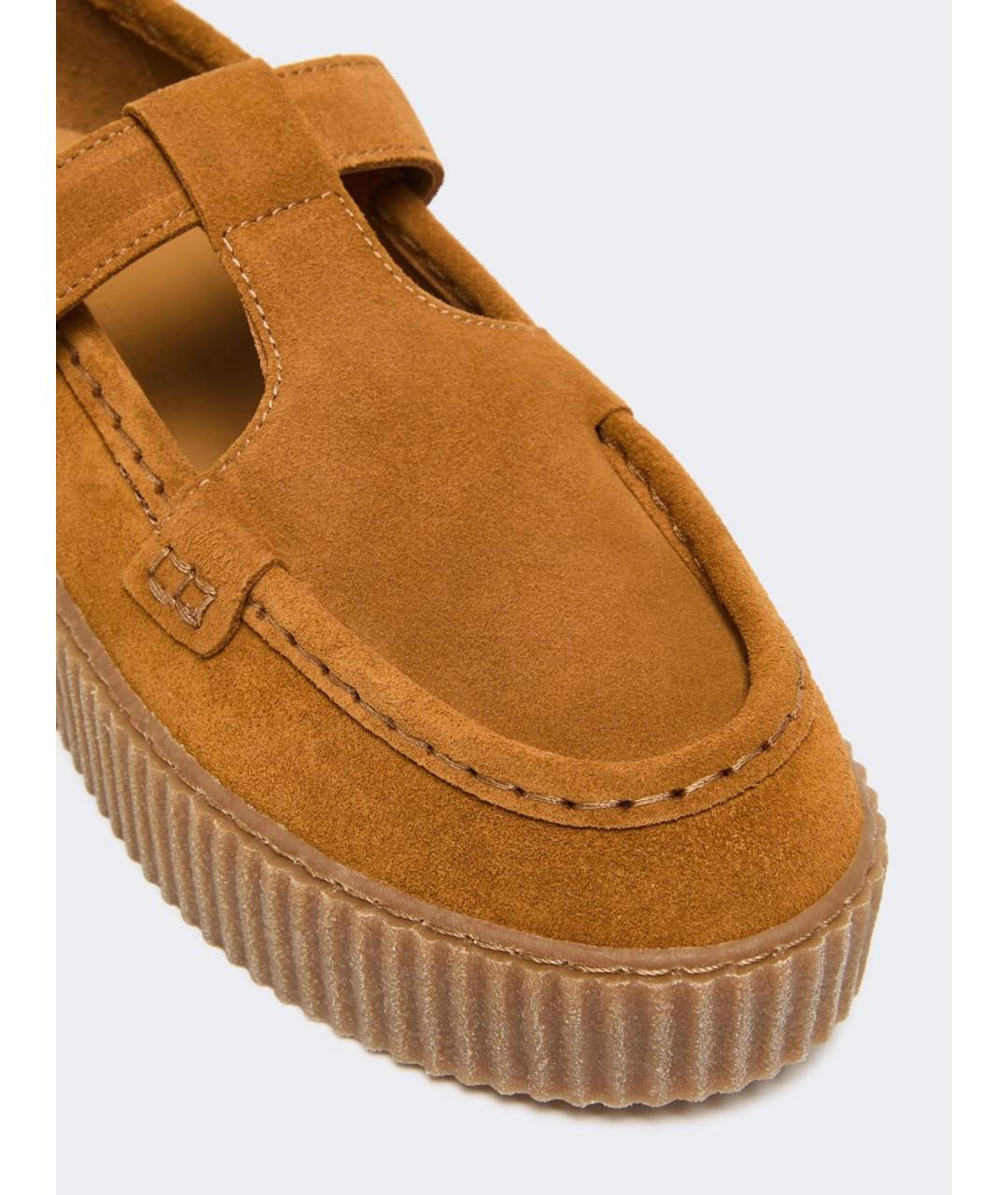 WEEKEND MAX MARA Бежевые кожаные лоферы, фото 4