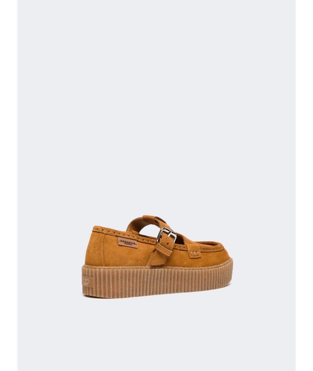 WEEKEND MAX MARA Бежевые кожаные лоферы, фото 3