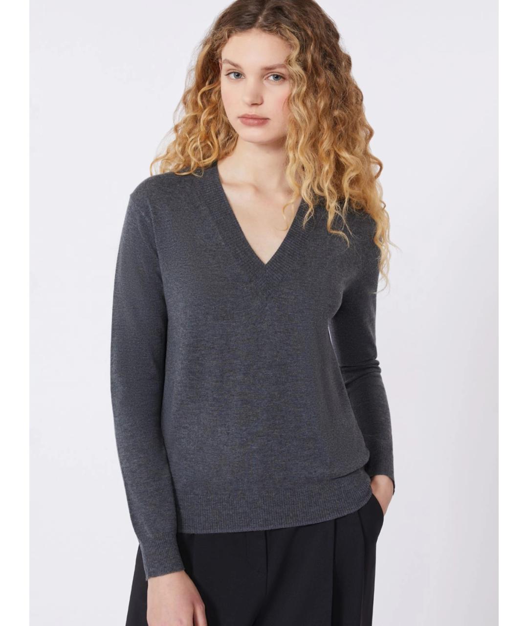 WEEKEND MAX MARA Серая шерстяная водолазка, фото 5