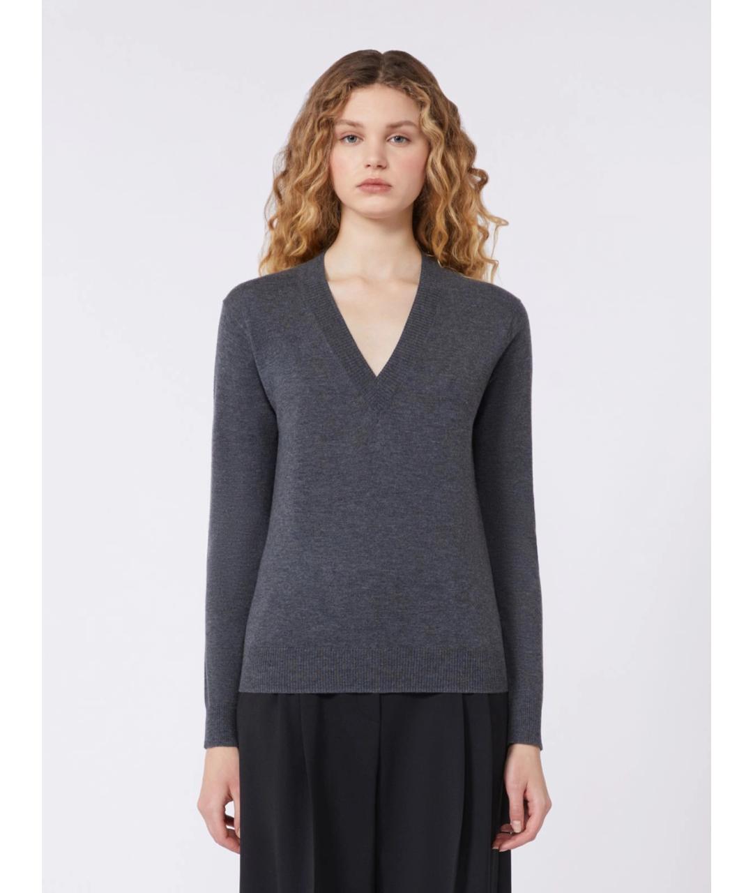 WEEKEND MAX MARA Серая шерстяная водолазка, фото 3