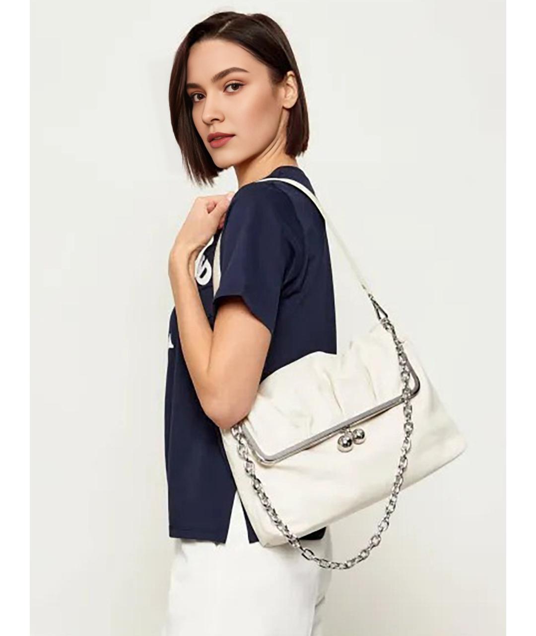 WEEKEND MAX MARA Фиолетовая кожаная сумка через плечо, фото 2