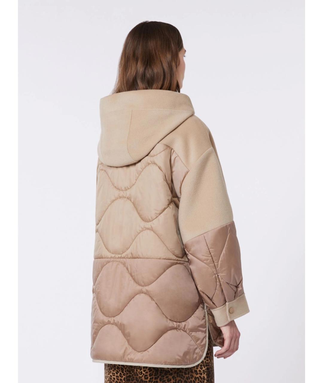WEEKEND MAX MARA Бежевый шерстяной пуховик, фото 4