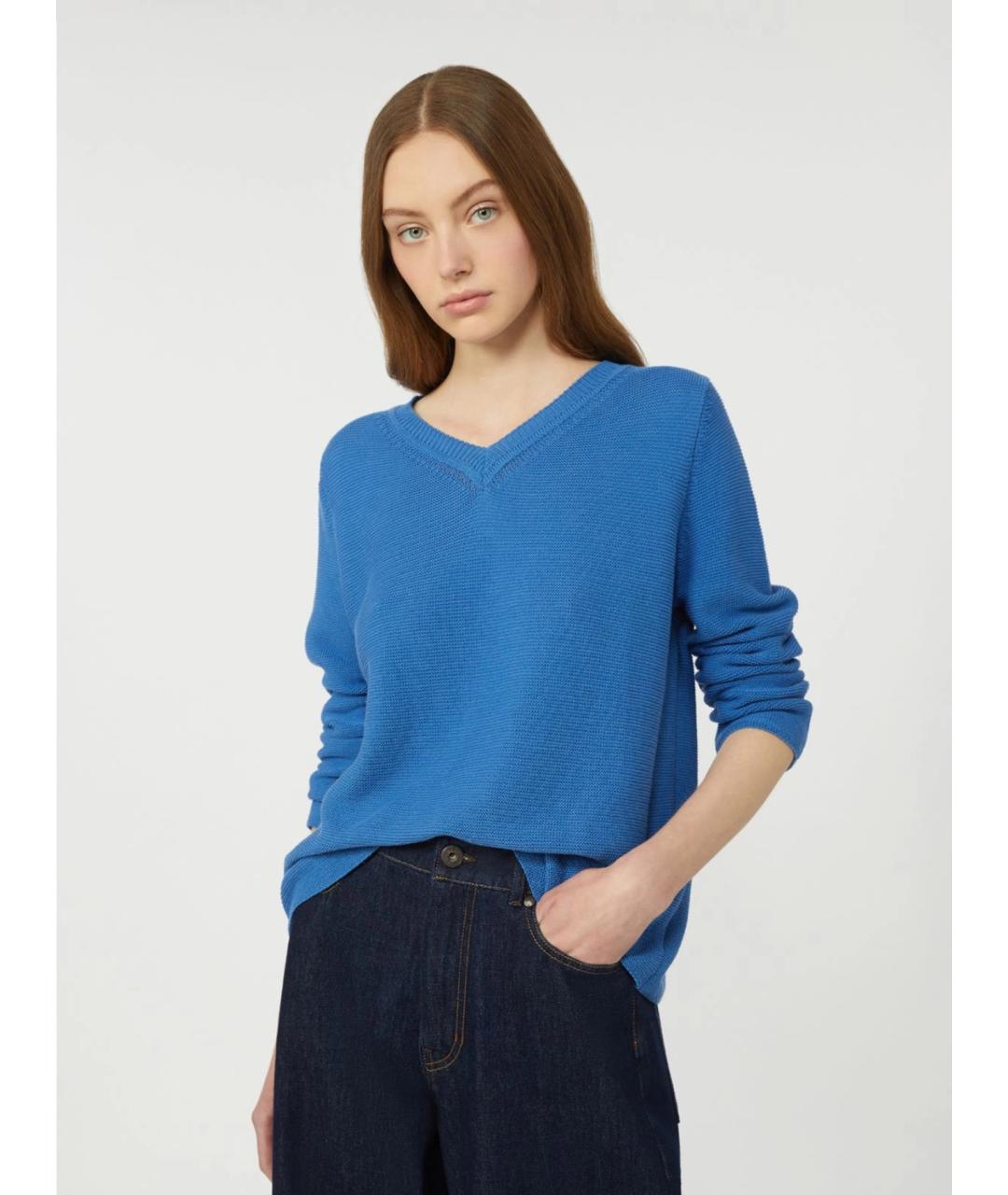 WEEKEND MAX MARA Синий хлопковый джемпер / свитер, фото 5