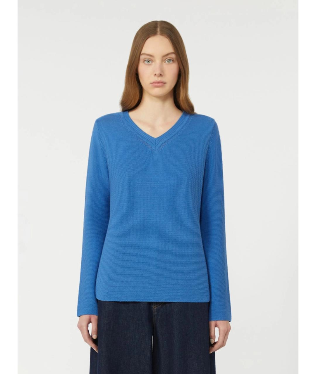 WEEKEND MAX MARA Синий хлопковый джемпер / свитер, фото 3
