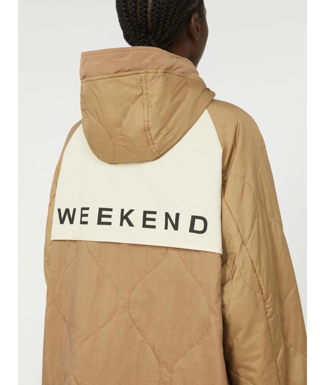WEEKEND MAX MARA Бежевый полиэстеровый пуховик, фото 5