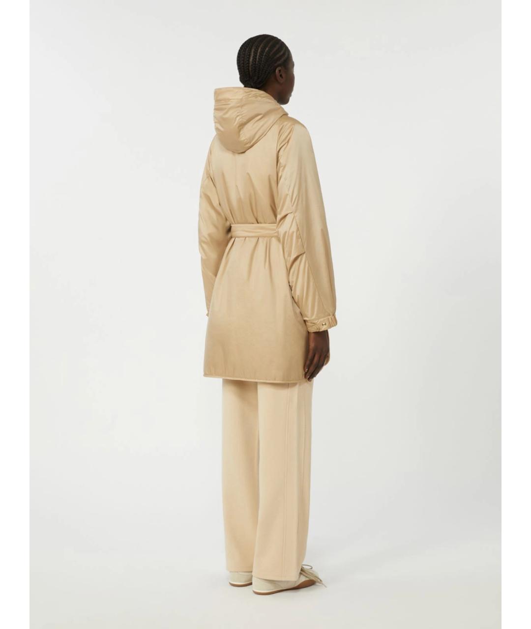 WEEKEND MAX MARA Бежевый полиэстеровый пуховик, фото 4