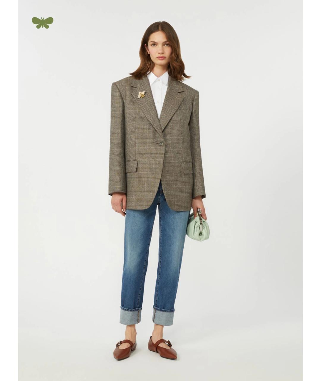 WEEKEND MAX MARA Синие хлопковые прямые джинсы, фото 2