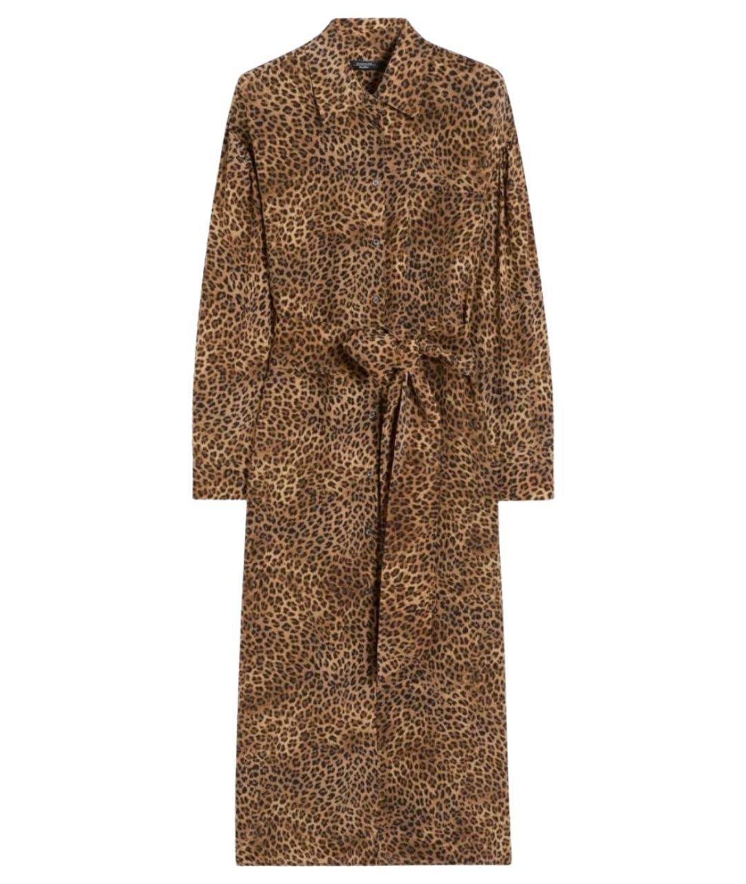 WEEKEND MAX MARA Коричневое шелковое повседневное платье, фото 1