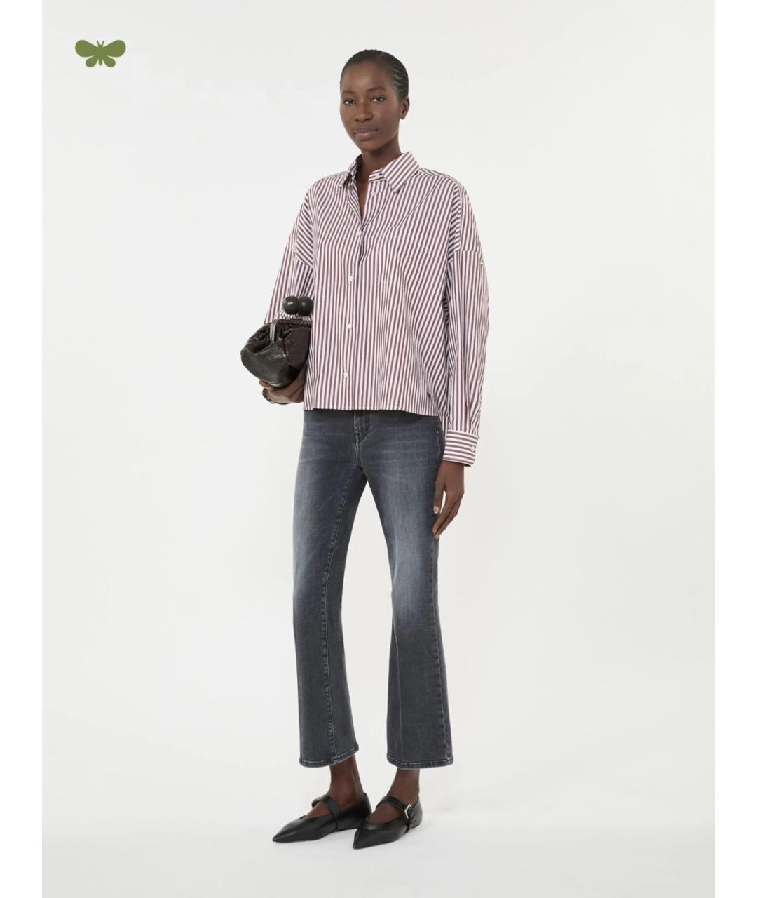 WEEKEND MAX MARA Серые хлопковые джинсы слим, фото 2