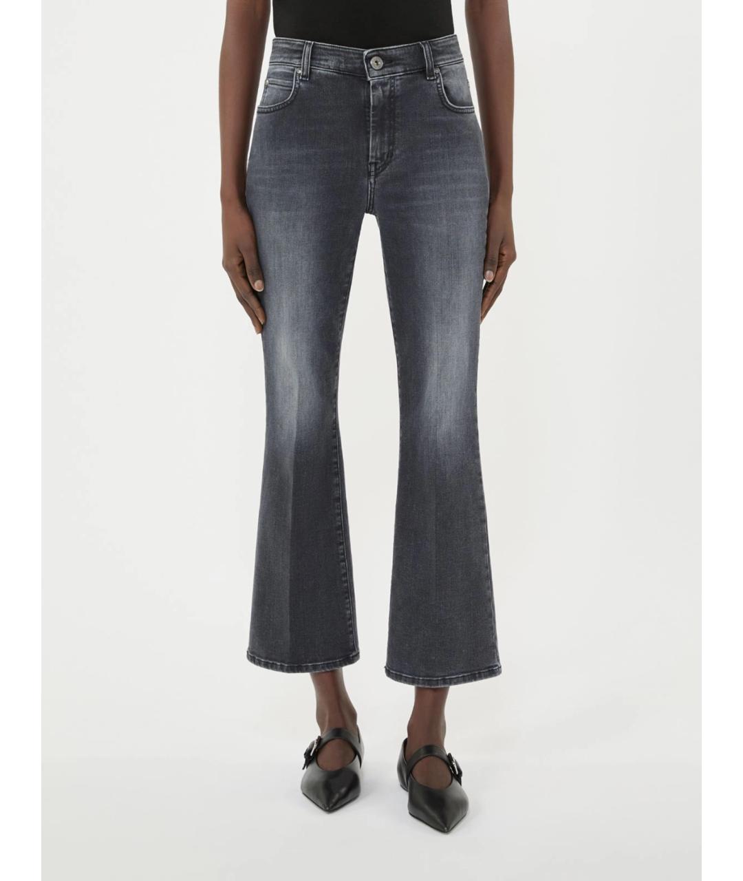 WEEKEND MAX MARA Серые хлопковые джинсы слим, фото 3