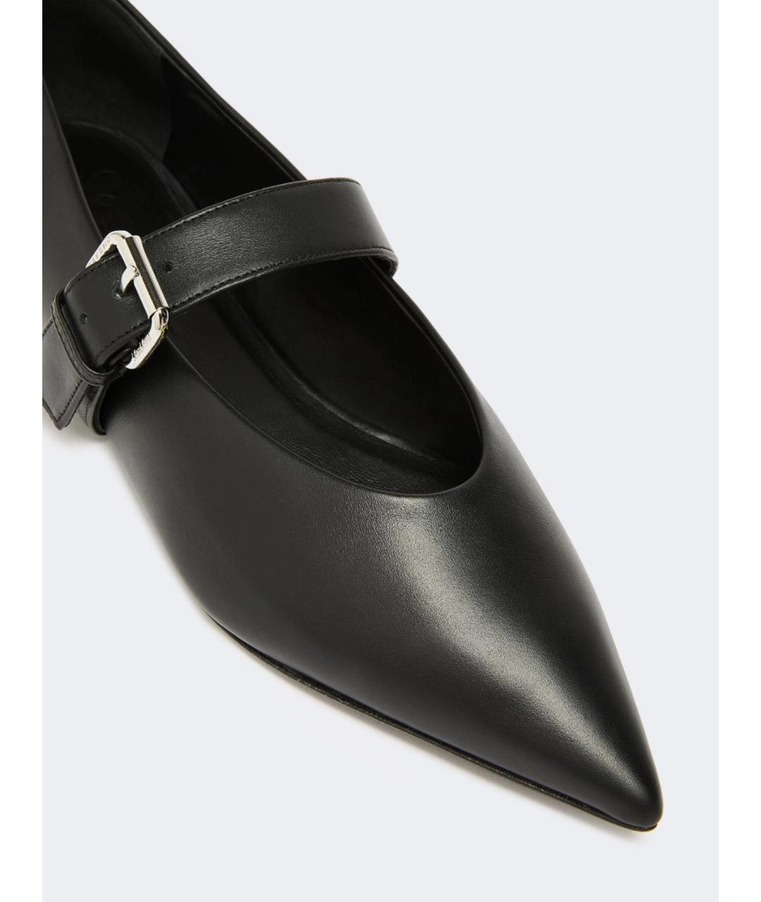 WEEKEND MAX MARA Черные кожаные балетки, фото 4