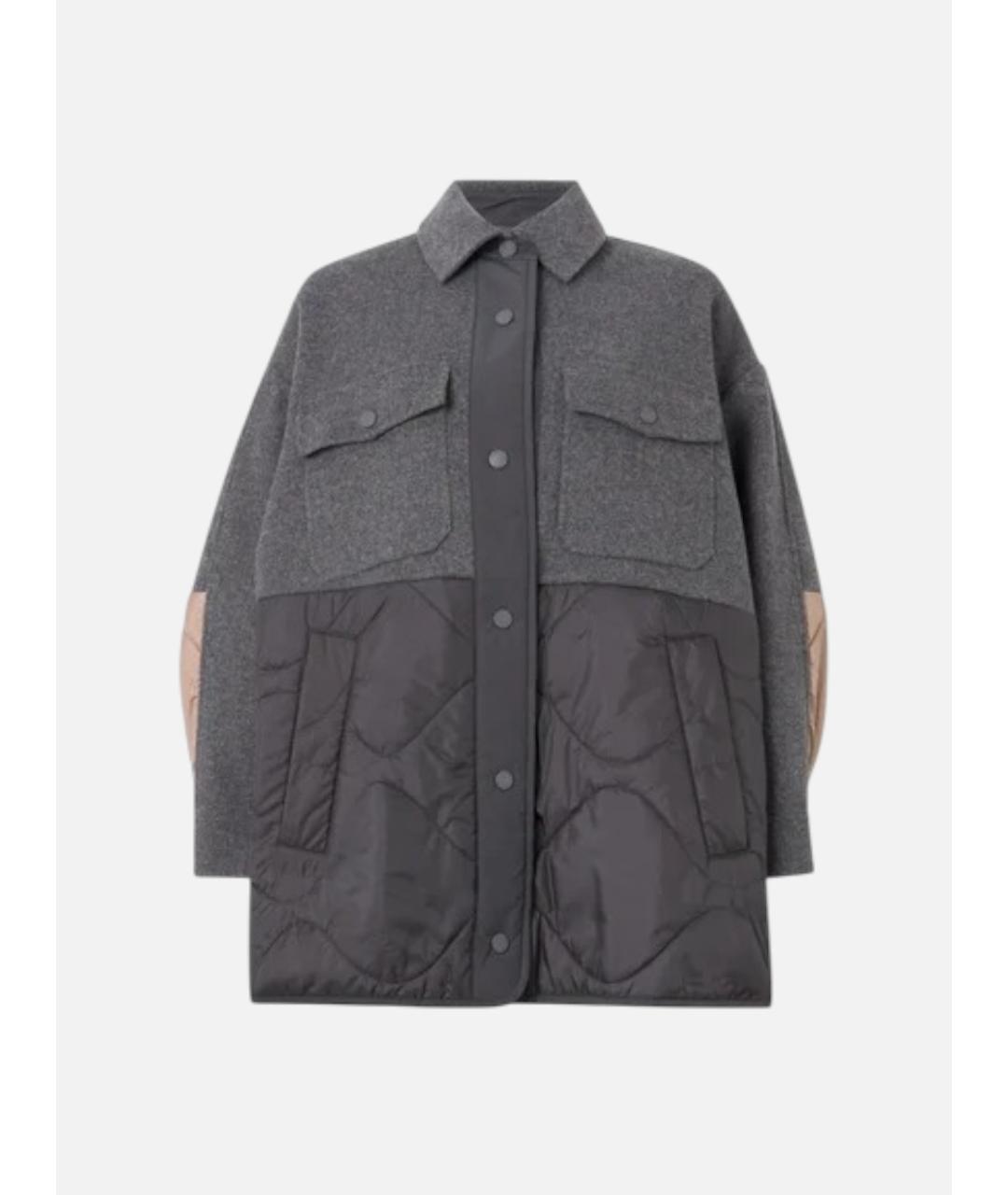 WEEKEND MAX MARA Серый шерстяной пуховик, фото 6