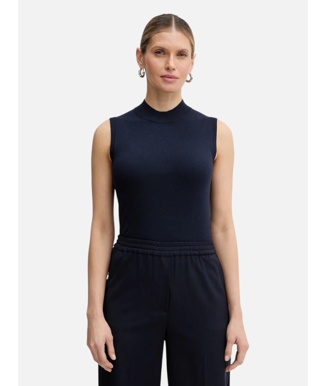 WEEKEND MAX MARA Темно-синяя вискозная блузы, фото 4