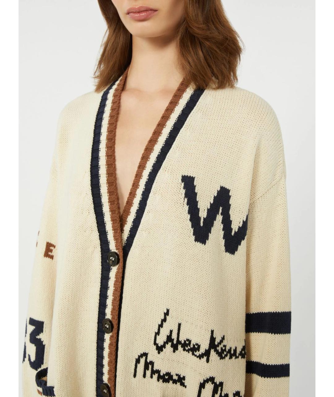 WEEKEND MAX MARA Бежевый хлопковый кардиган, фото 5