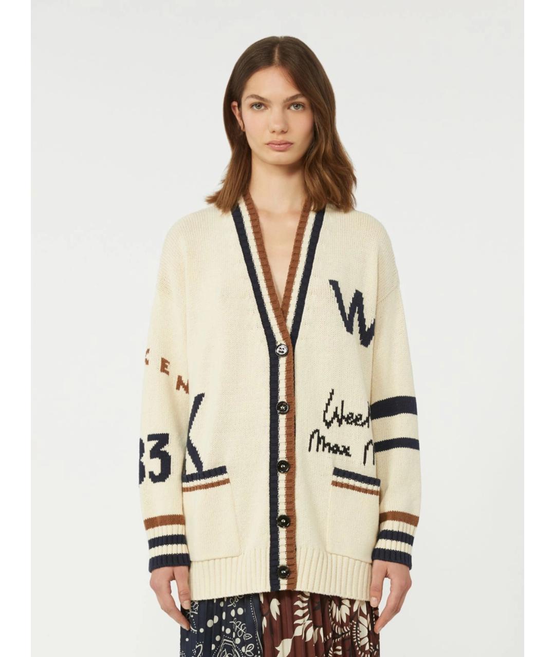 WEEKEND MAX MARA Бежевый хлопковый кардиган, фото 3