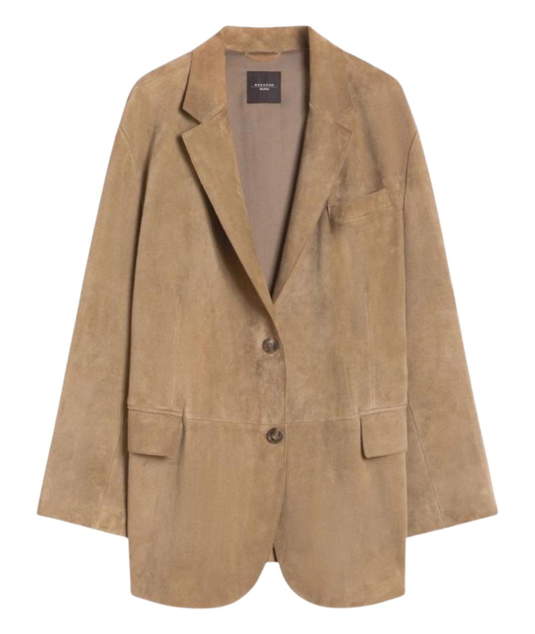 WEEKEND MAX MARA Бежевый замшевый жакет/пиджак, фото 1