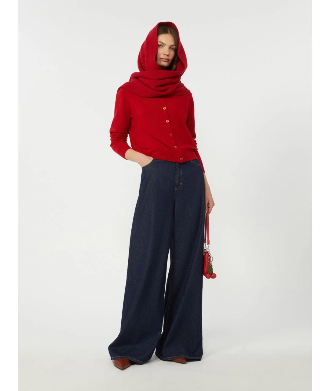 WEEKEND MAX MARA Красный шерстяной кардиган, фото 2