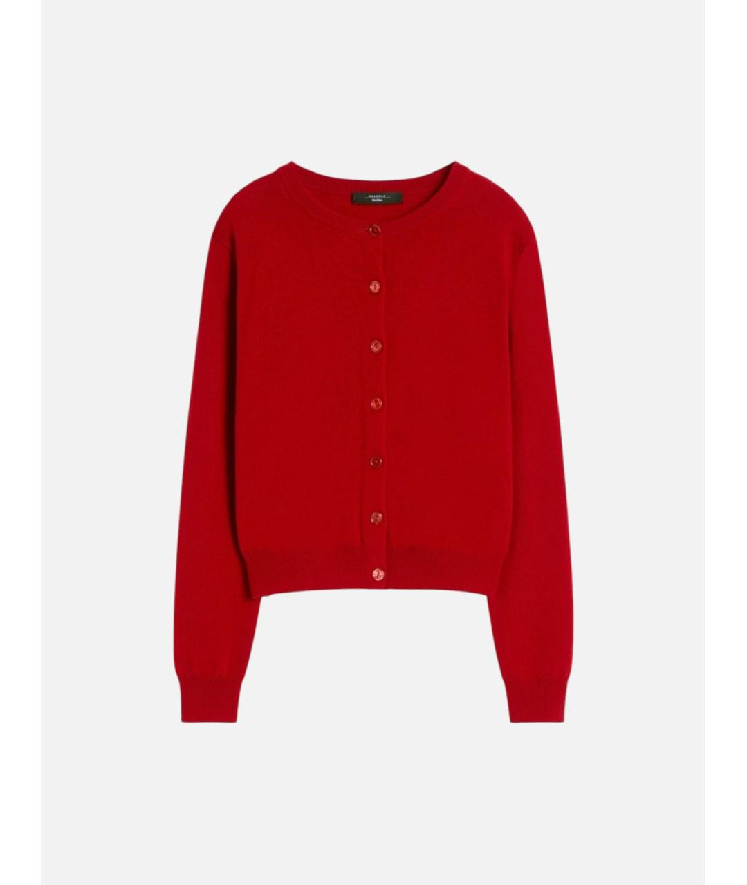 WEEKEND MAX MARA Красный шерстяной кардиган, фото 6