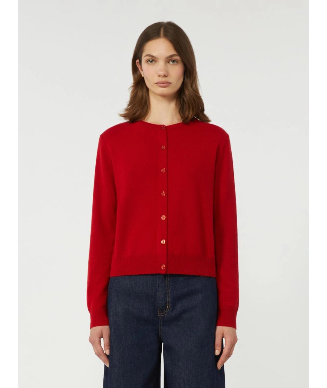 WEEKEND MAX MARA Красный шерстяной кардиган, фото 3