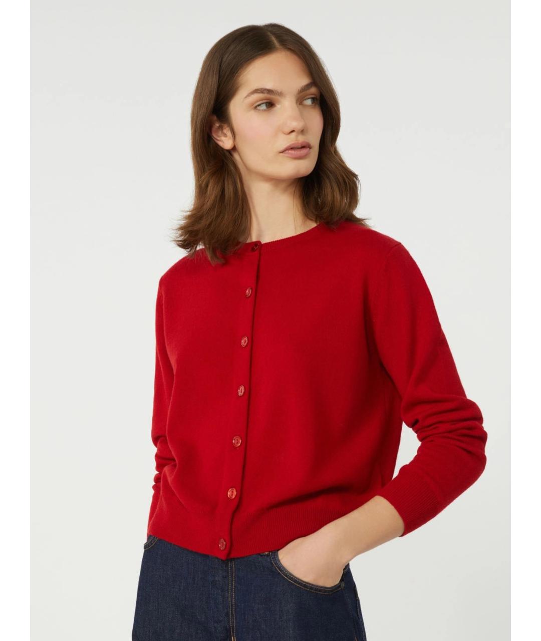 WEEKEND MAX MARA Красный шерстяной кардиган, фото 5