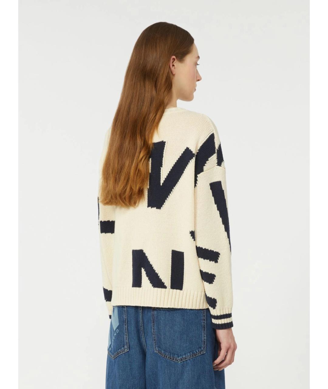 WEEKEND MAX MARA Бежевый хлопковый джемпер / свитер, фото 4