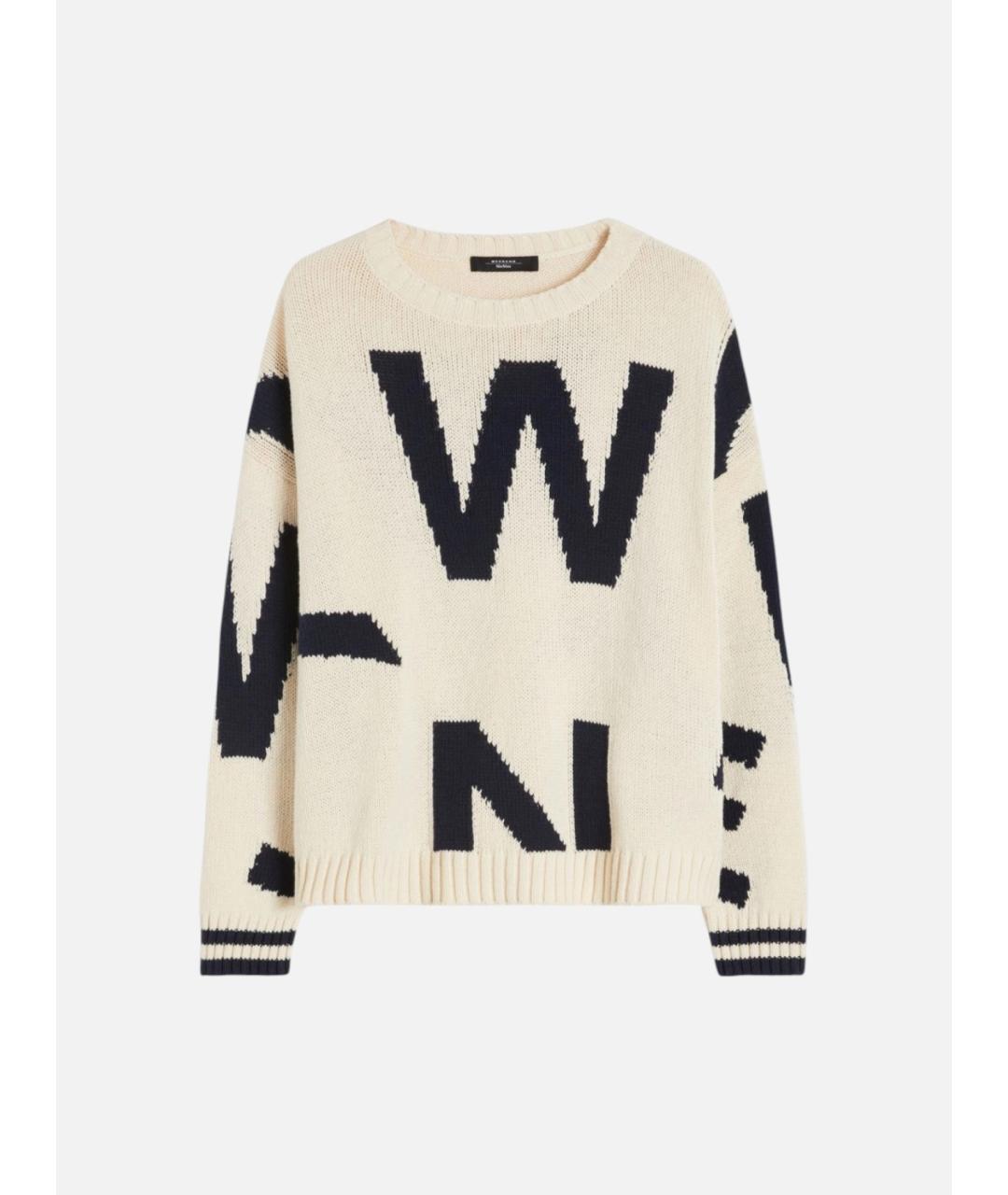 WEEKEND MAX MARA Бежевый хлопковый джемпер / свитер, фото 6