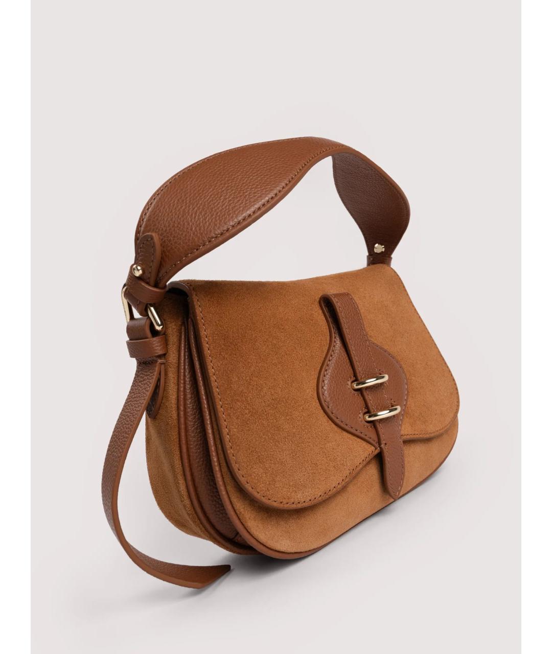 COCCINELLE Коричневая кожаная сумка с короткими ручками, фото 6