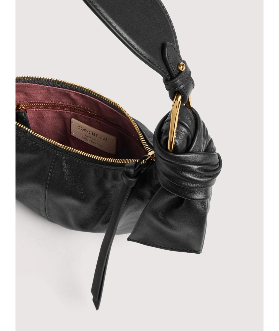 COCCINELLE Черная кожаная сумка через плечо, фото 3
