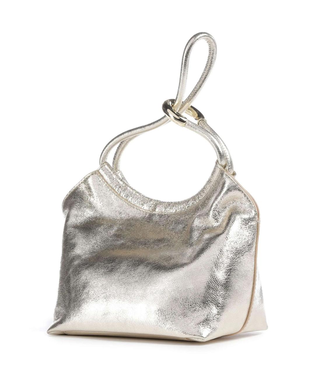 COCCINELLE Серебряная кожаная сумка с короткими ручками, фото 2