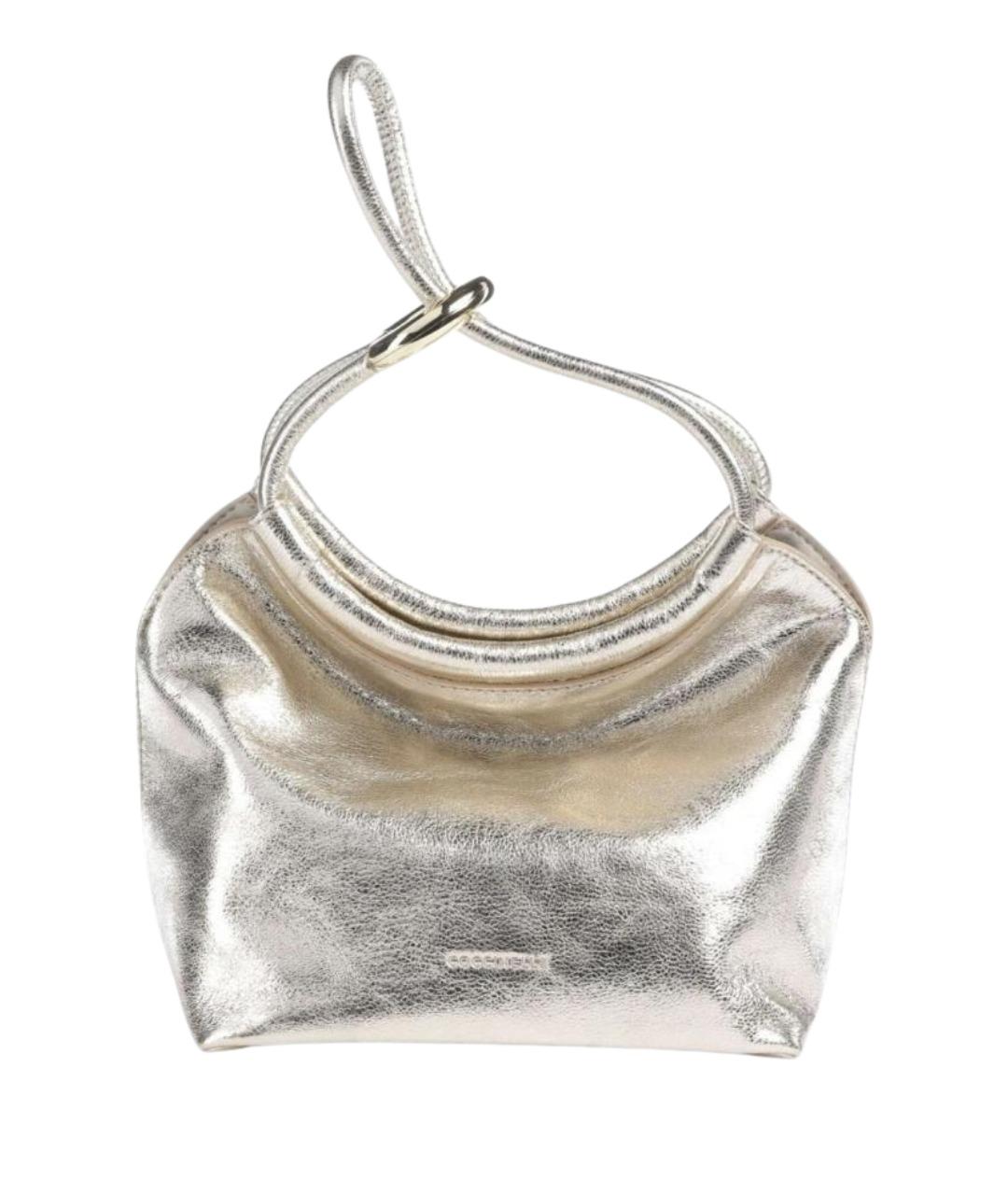 COCCINELLE Серебряная кожаная сумка с короткими ручками, фото 1